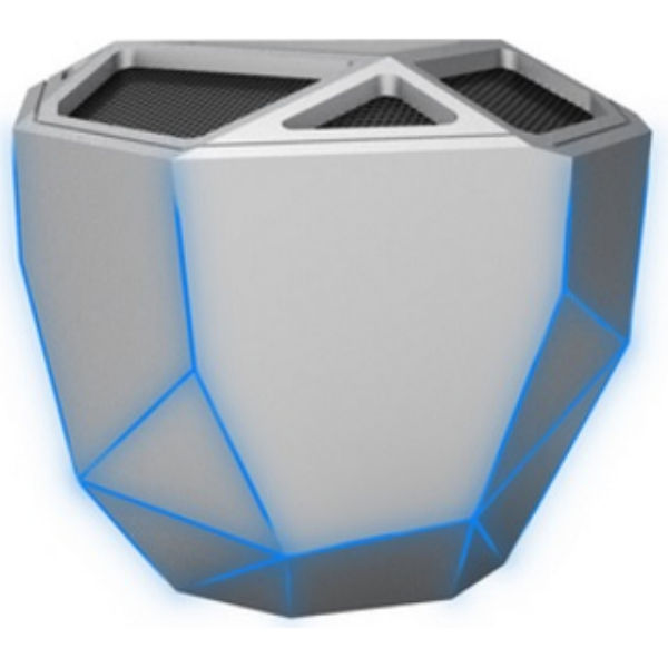 Акуст. система XOOPAR-GEO SPEAKER (серебр.,син. LED,с Bluetooth, USB-кабелем)