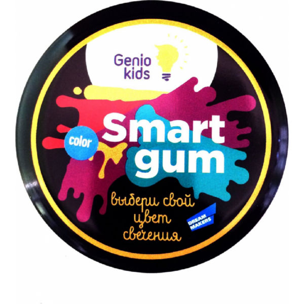 Пластилин для детской лепки GENIO KIDS «SMART GUM», цветное свечение, синий (HG06-4)