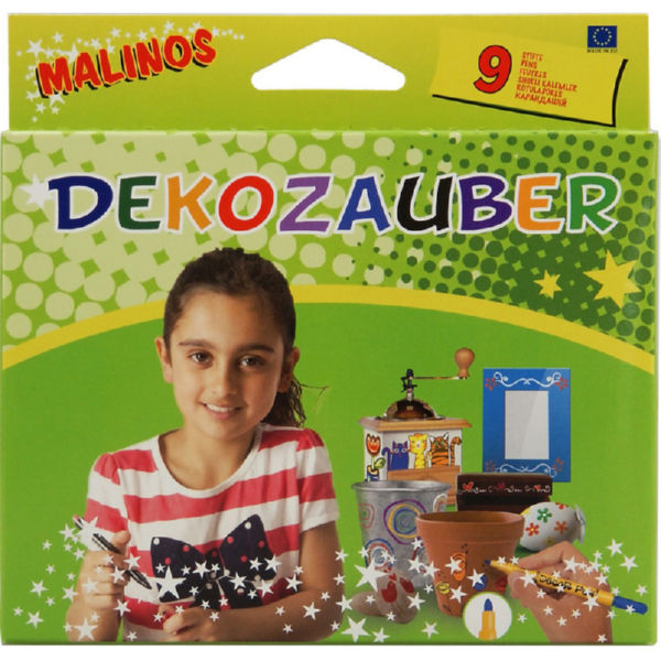 Фломастеры для декорирования MALINOS Dekozauber нестираемые 9 (8+1) шт