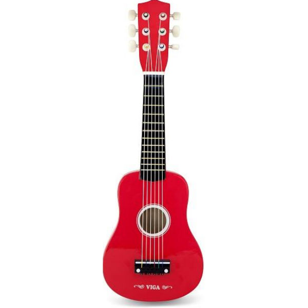 Игрушка музыкальная Viga Toys Гитара, красный (50691)