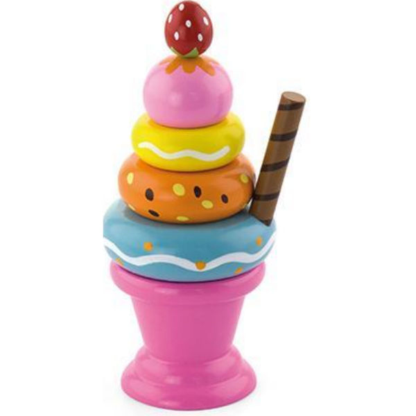 Игровой набор Viga Toys Пирамидка-мороженое, розовый (51321)