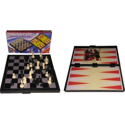 Игровой набор "Magnetspel" 3 в 1 (шашки, нарды, шахматы) IGR47