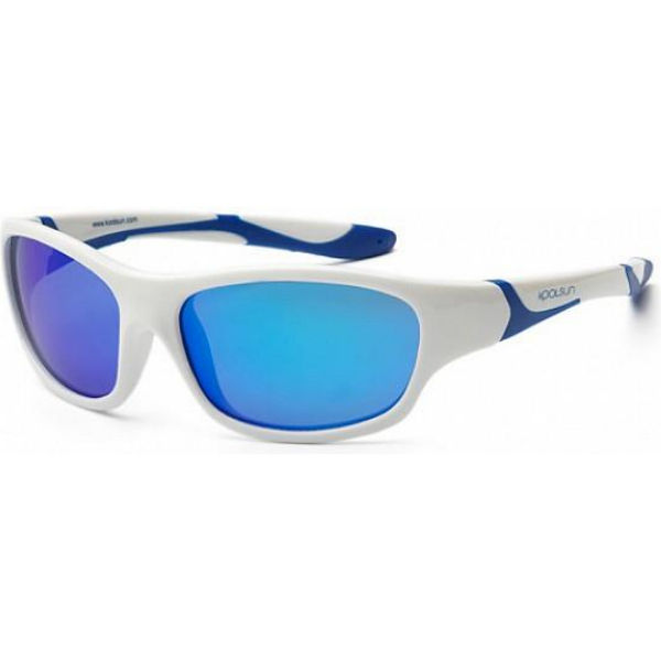 Дитячі сонцезахисні окуляри Koolsun біло-блакитні серії Sport (Розмір: 3+)