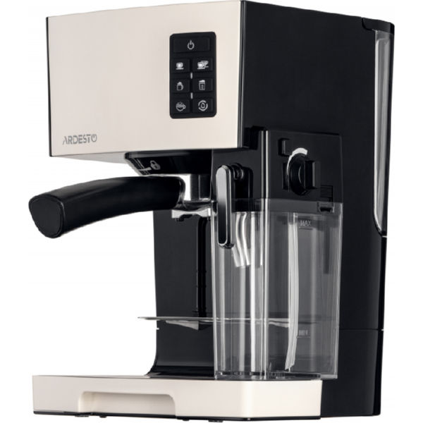 Кофеварка Ardesto ECM-EM14S - 1450Вт/ рожковая/ механика+электроника/резервуар 1,4л/черный+крем