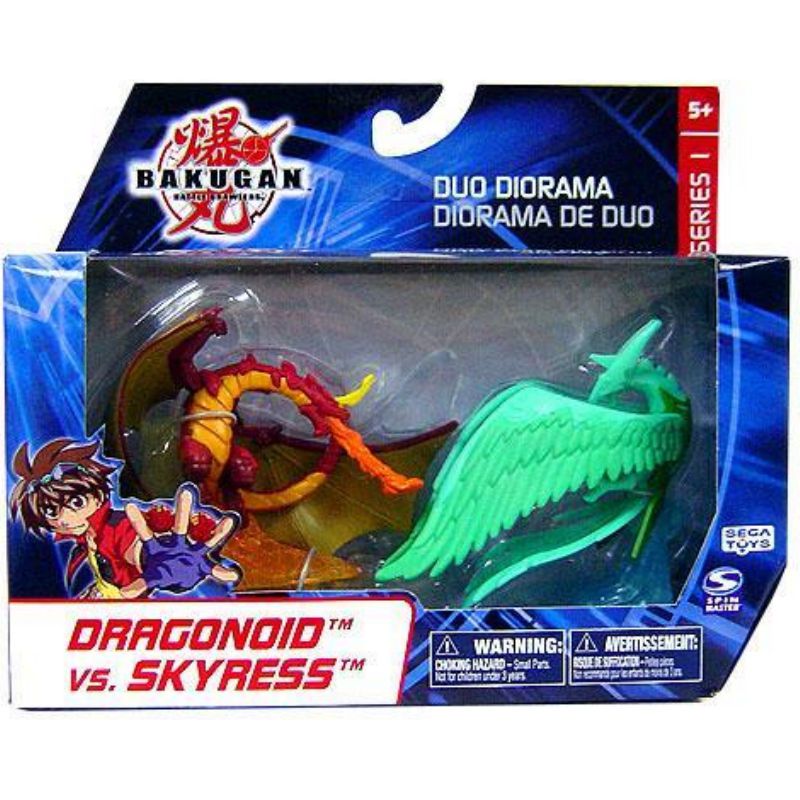 Драгоноид vs. Скайресс Мини фигурки 1 серия бакуган, Bakugan Duo Diorama Series 1 Dragonoid vs. Skyress Mini Figure 2-Pack