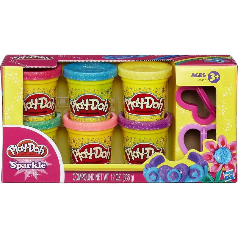 Блестящая коллекция Play Doh, 6 баночек