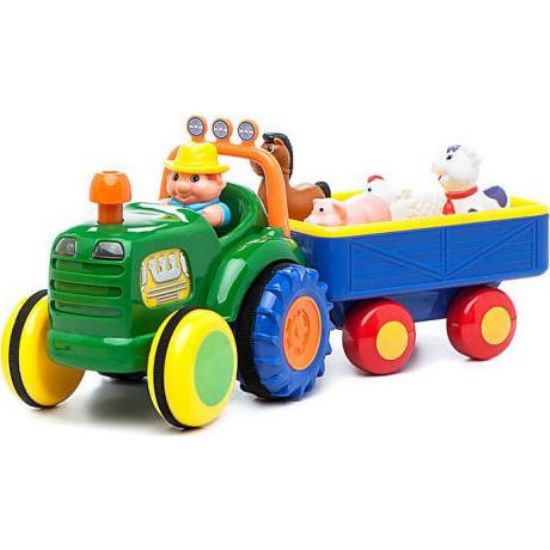 Іграшка на колесах - трактор з трейлером (український)