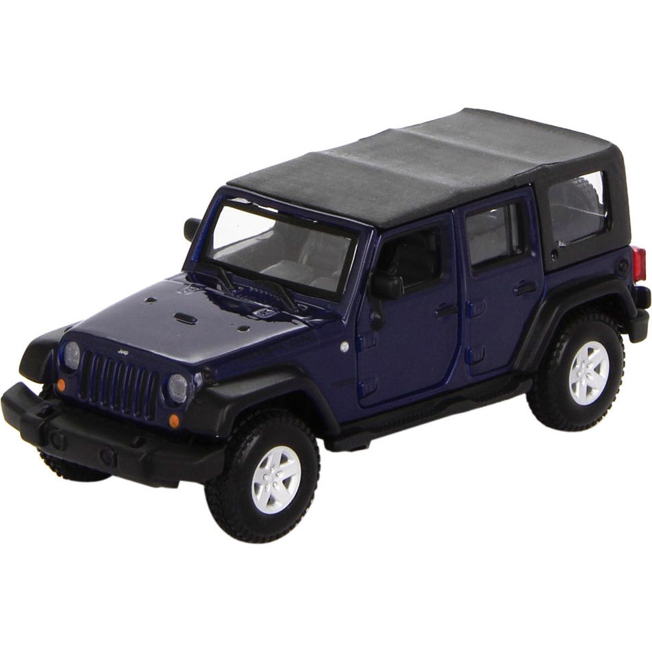 Модельки автомобілів jeep wrangler unlimited rubicon, джип Вранглер рубікон синя 1:32 bburago 18-43012