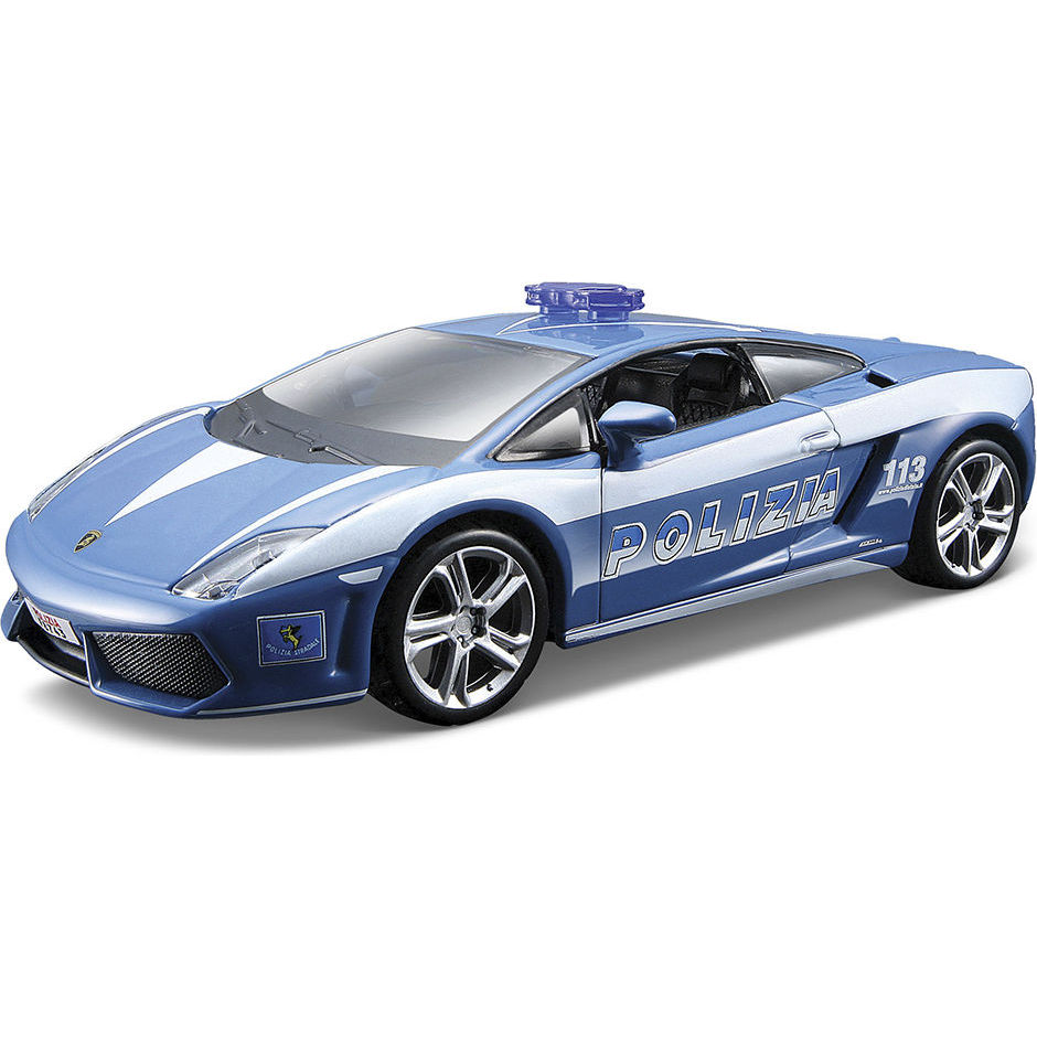 Модельки автомобілів lamborghini gallardo lp560 поліція, ламборджини Галлардо lp560 поліція блакитна 1:32 bburago 18-43025