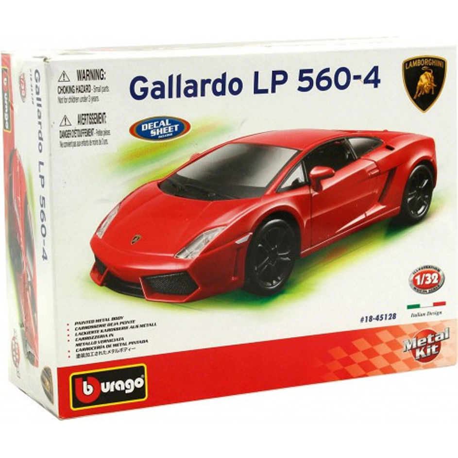 Збірна модель автомобіля lamborghini gallardo lp560-4, ламборджини Галлардо червона 1:32 bburago 18-45128