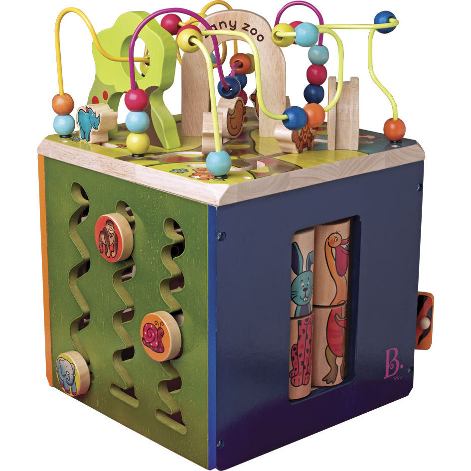 Развивающая деревянная игрушка зоо-куб