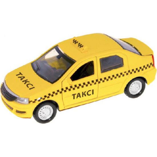 Модельки автомобилей renault logan taxi, рено логан такси желтая 1:32 technopark logan-t