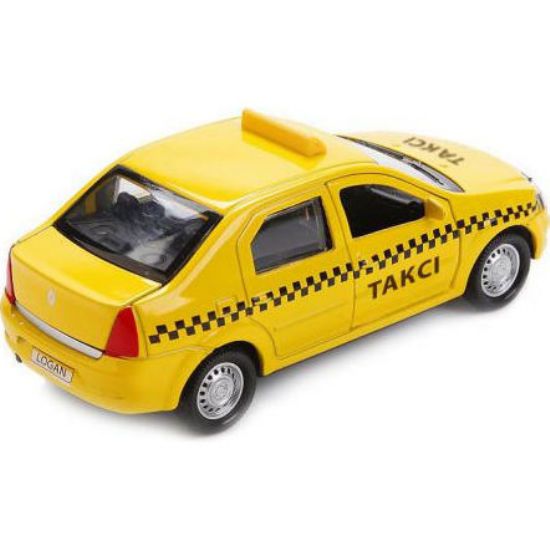 Модельки автомобілів renault logan taxi, рено логан таксі жовта 1:32 technopark logan-t