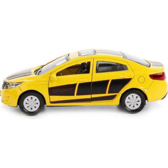 Моделька автомобіля kia rio sport, кіа ріо спорт жовта 1:32 technopark rio-sport