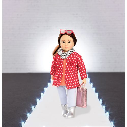 LORI Набір одягу для ляльок - Червоне пальто з візерунком