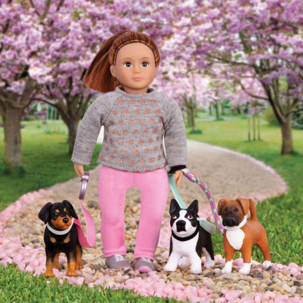 LORI Лялька (15 см) Розалінда з повідком для вигулу собак
