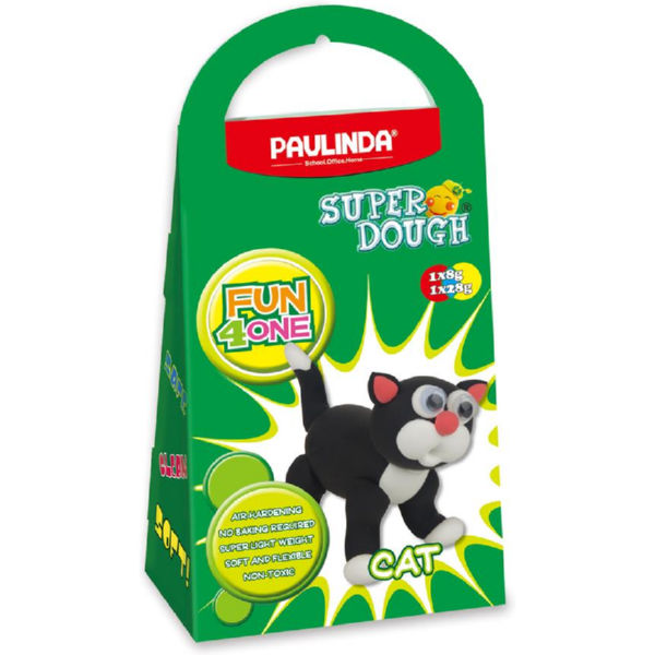 Маса для ліплення Paulinda Super Dough Fun4one Кіт (рухливі очі) PL-1561