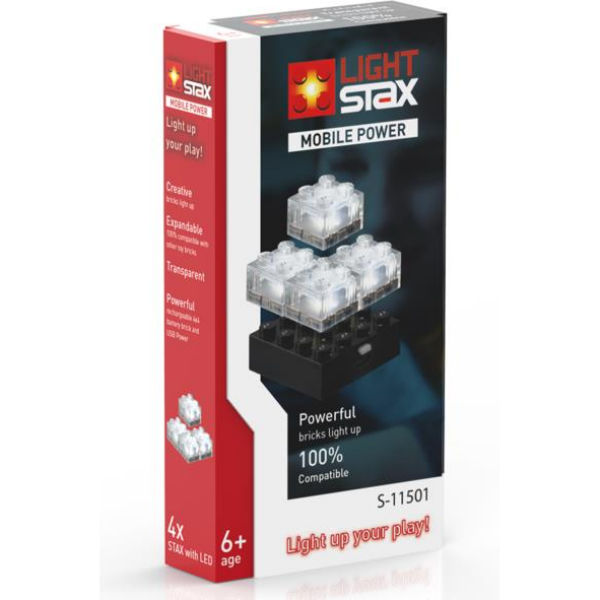 База 4х4 LIGHT STAX в комплекті з 4-ма цеглинками 2х2 Transparent LED LS-S11501