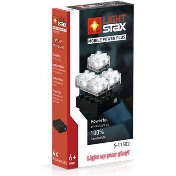 База 4х4 LIGHT STAX Набор Power Plus з 4-ма цеглинками 2х2  Transparent LS-S11502