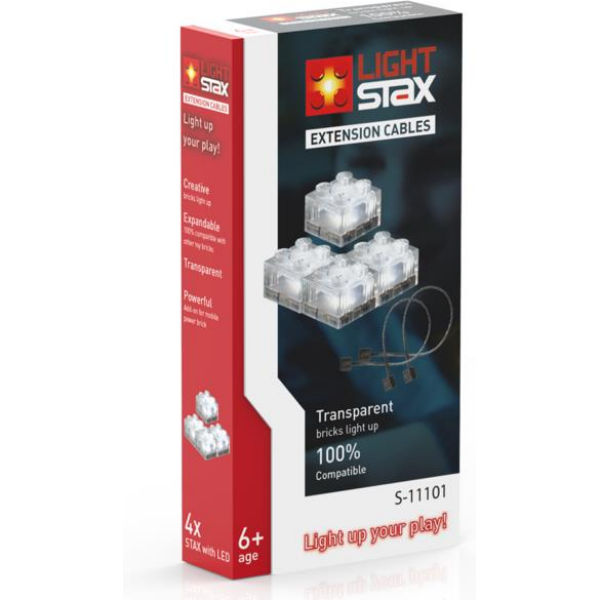 Кабель LIGHT STAX Expansion в комплекті з 4-ма LED элементами 2х2 Transparent  LS-S11101