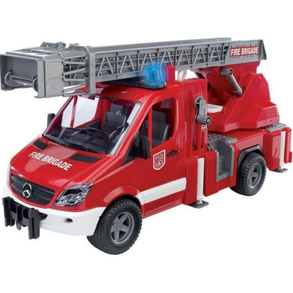 Большая пожарная машина игрушка с лестницей, водяная помпа, свет и звук Bruder