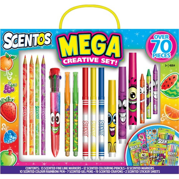 Ароматний набір для творчості - МЕГАКРЕАТІВ (фломастери, олівці, ручки, маркери, наклейки)