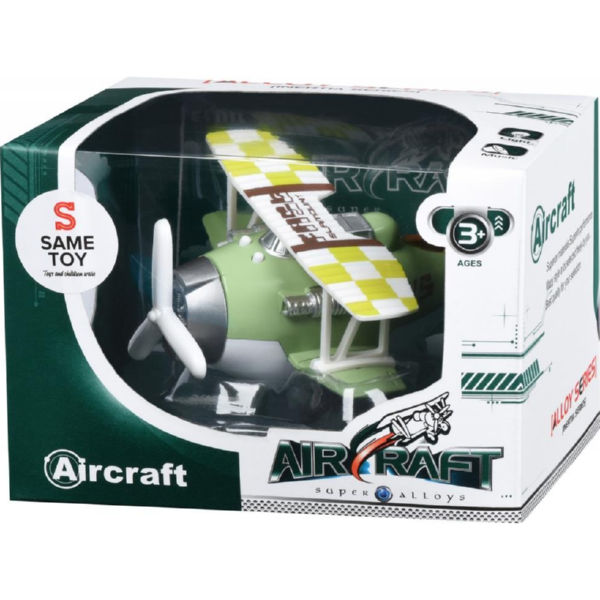 Літак металевий інерційній Same Toy Aircraft зелений зі світлом і музика SY8015Ut-2