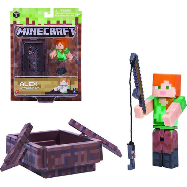 Колекційна фігурка Minecraft Alex with Boat серія 3