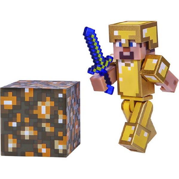 Колекційна фігурка Minecraft Steve в Gold Armor серія 3