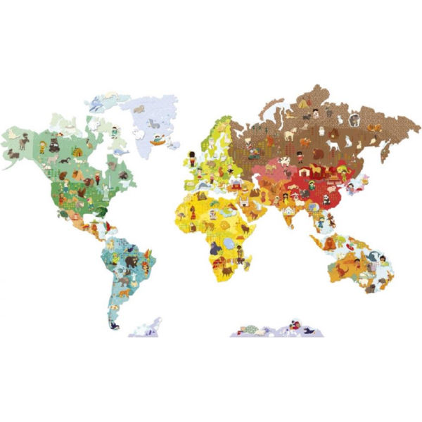 Гра-стікер Janod Карта світу з тваринами J02850
