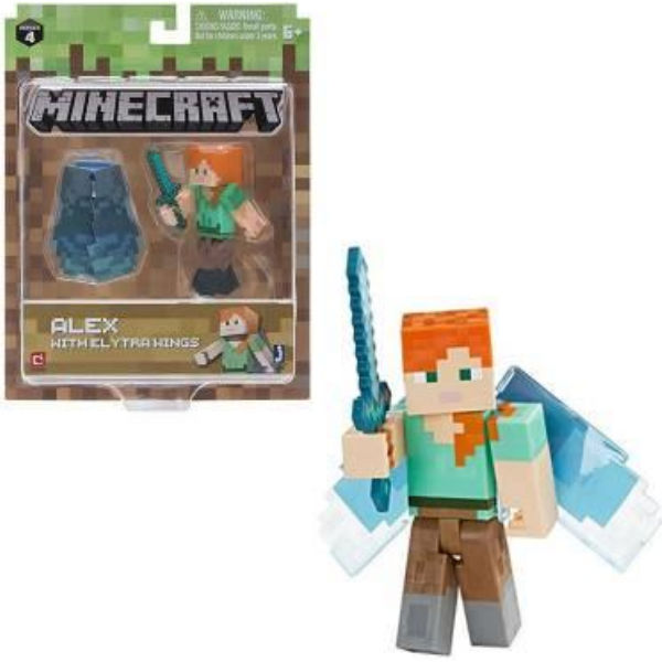 Колекційна фігурка Minecraft Alex with Elytra Wings серія 4