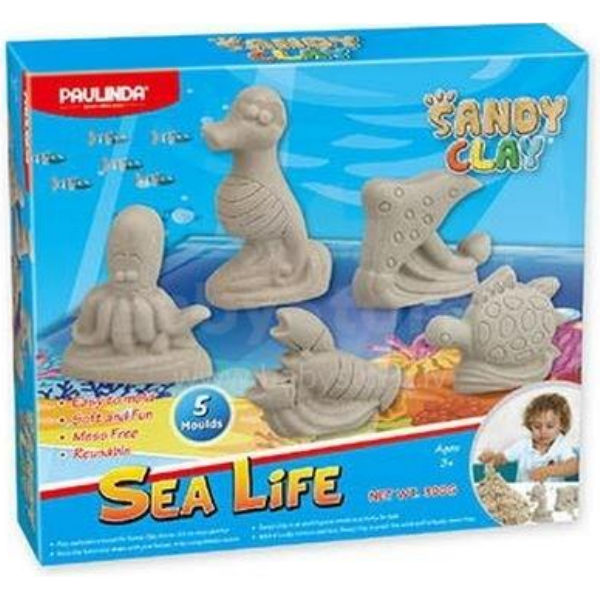 Пісок для творчості Paulinda Sandy clay Морське життя - тварини 300г 5 од PL-140017
