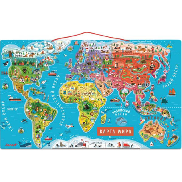 Магнітна карта світу Janod рос.мовою J05483