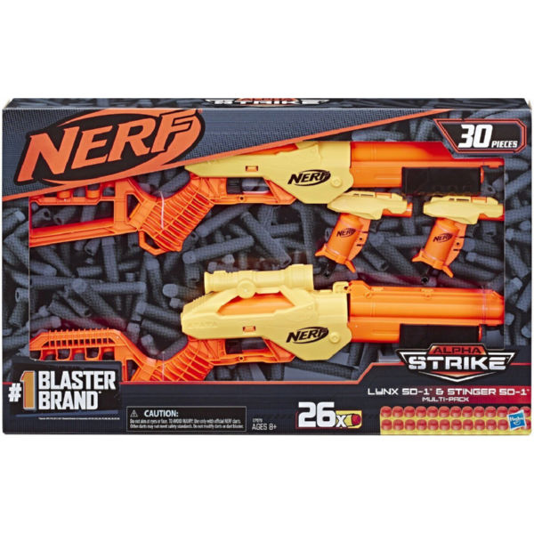 Іграшкова зброя Nerf Альфа Страйк Набір Лінкс і Стінгер (4 бластера) (E7579)