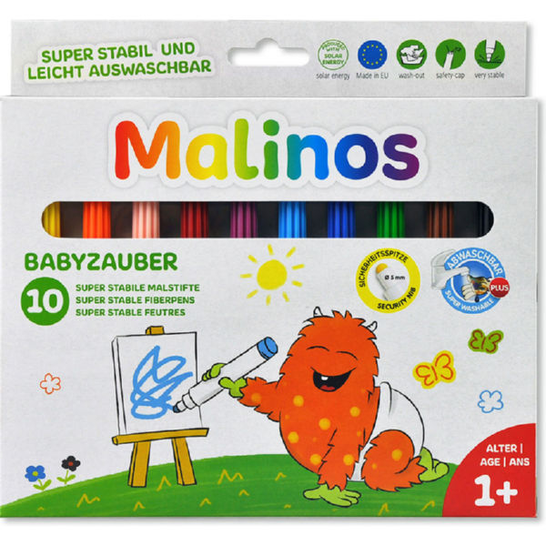 Фломастери на водній основі MAliNOS Babyzauber для малюків 10 шт