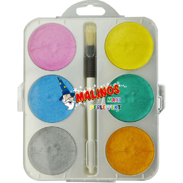 Акварельные краски перламутровые MALINOS Maxi Perleffekt 6 цветов