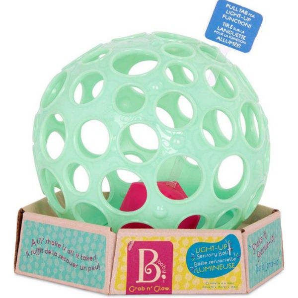 Развивающая игрушка гибкий шарик хватай сверкай (свет, 16 см) Battat BX1694Z