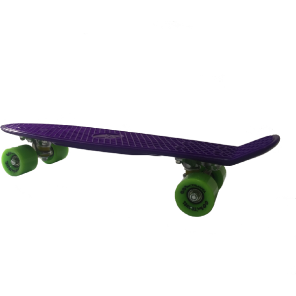 Детская доска для катания, фиолетовая, зеленые колеса 56 см