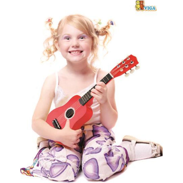 Игрушка музыкальная Viga Toys Гитара, красный (50691)