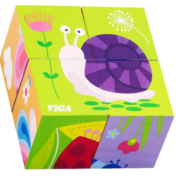 Пазл-кубики Viga Toys "Насекомые" (50160)