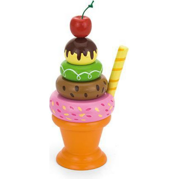 Игровой набор Viga Toys Пирамидка-мороженое, оранжевый (51322)