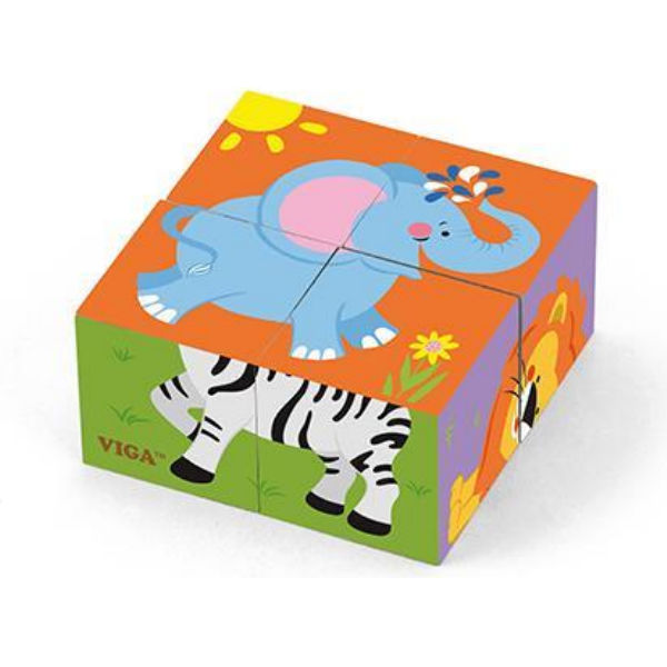 Пазл-кубики Viga Toys Дикие животные (50836)