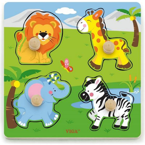 Рамка-вкладиш Viga Toys "Дикі тварини" (50840)