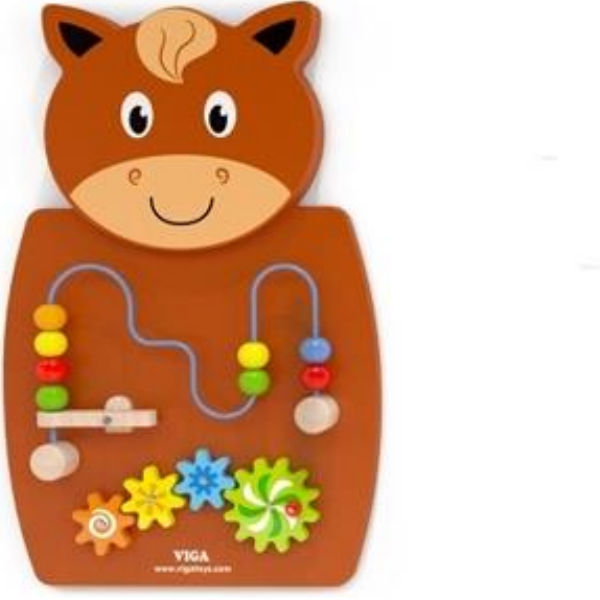 Настінна іграшка бізіборд Viga Toys Кінь з лабіринтом (50678)