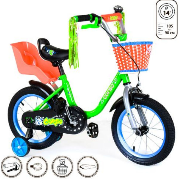 Велосипед CORSO 14, зеленый 1422