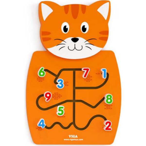 Настінна іграшка Viga Toys Кот з цифрами (50676)