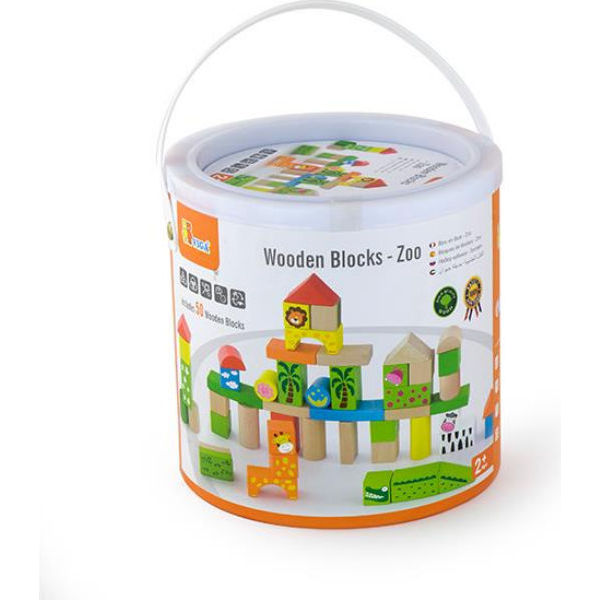 Набір будівельних блоків Viga Toys "Зоопарк", 50 шт., 3 см (50286)
