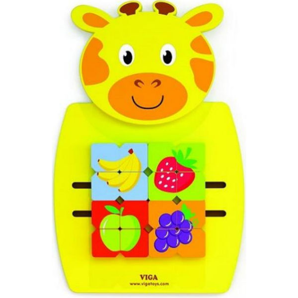 Настінна іграшка Viga Toys Жираф з фруктами (50680)