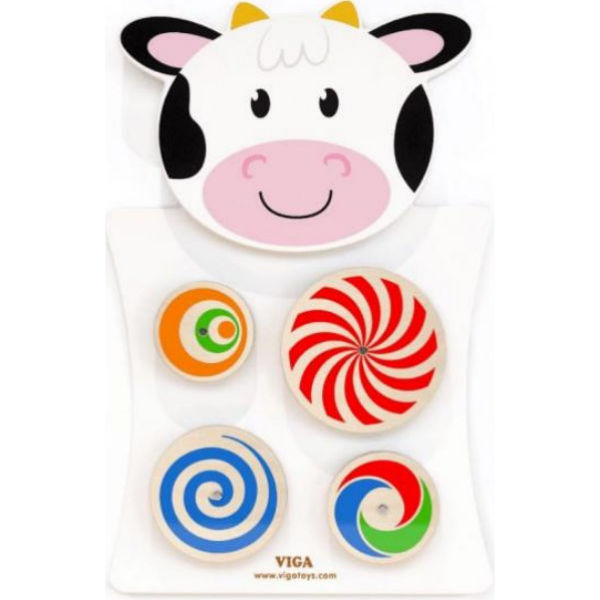 Настінна іграшка Viga Toys Корова з колами (50677)
