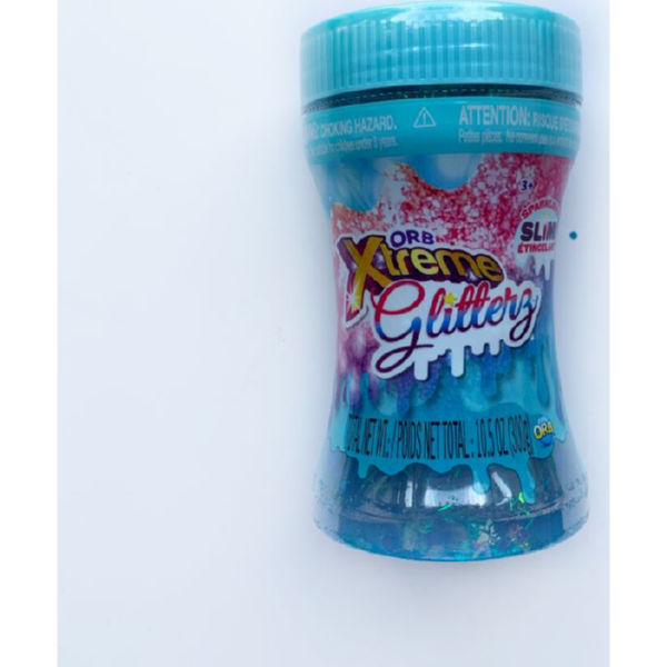 ORB Slimy Xtreme Glitterz: мега-глиттерный слайм в контейнере голубой (455 г)